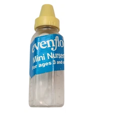 Vintage 1980s Evenflo Plastic Baby Bottle for Baby DOLL Play Mini Nurser 3 inch