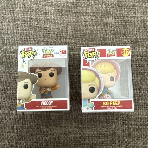 Funko "Bitty"  Pop! Vinyl: Pixar Toy Story Woody #168 And Bo Peep #517