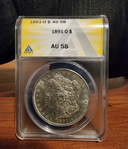 1891-O morgan dollar AU58 ANACS AU58