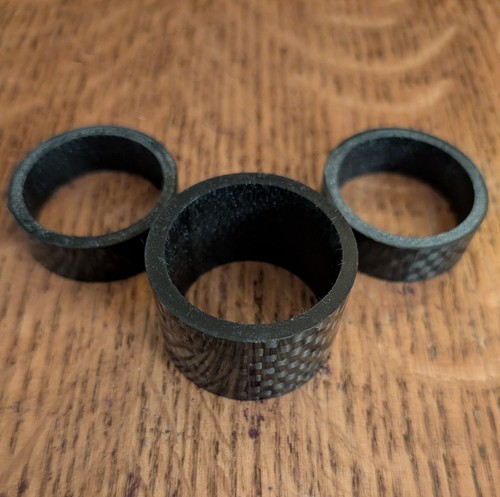 Carbon Fiber 1" x 10 + 20mm Headset Spacer Set - Total 40mm Road MTB Bike