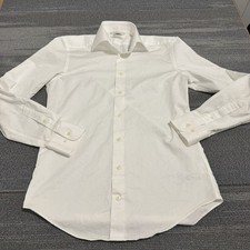 Suitsupply Dress Shirt Mens 14.5 37 White Egyptian Cotton Tessitura Monti Solid 