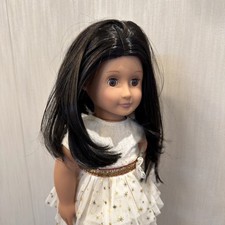 Rare American Girl Long Wig For 18'' doll Hair OG Dolls kids Gift Toys Black 27