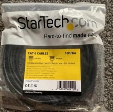 StarTech CAT 6 cable with Snagless RJ45 Connectors 2.4m 8ft Black