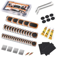 1pc Bike Tire Repair Kit No Glue Patches Tool Set with Levers & Valve Cores NEW