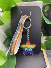 4" Silver-Tone Silicone Pride 2 in 1 Keychain Purse Backpack New Free Ship B7830