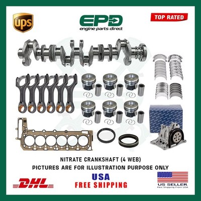 4 WEB Crankshaft + Engine Overhaul Rebuild Kit Set For BMW N57D30 F15 3.0 Diesel