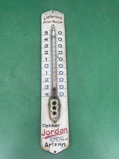 16/2/721 Emailschild Thermometer Email Werbung Optiker Jordan Artern
