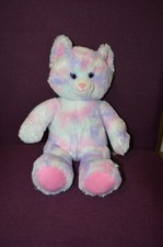 Build A Bear Cat Kitty Plush Pastel Tie-Dye Swirl Pink Purple Blue BAB 16" Y1