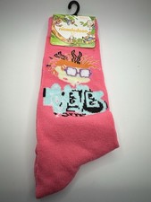 Nickelodeon Rug Rats Chucky Pink Character Socks Cartoon Crew Socks Size 9-13