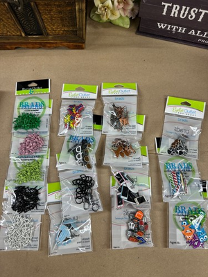 #ad 16 Eyelet Outlet decorative amp; solid brad packages bundle lot $30.00