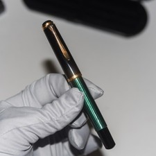 NOS Pelikan R200 Souveran Rollerball Old Style, W. Germany - Green Striped