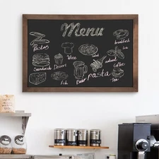 MyGift 36 x 24 Large Chalkboard Sign with Rustic Brown Wood Frame, Hanging 