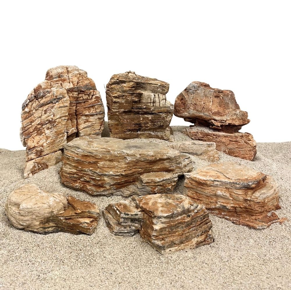AquaOne Acquario Pietre Naturali Red Multilayer Roccia 10 KG Mix Misura M-XL