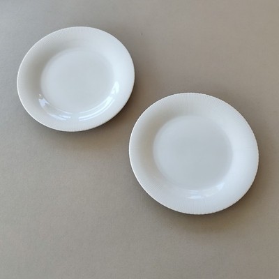Ascot Japan Dessertteller weiß gerippter Rand Fine China 2 Stück