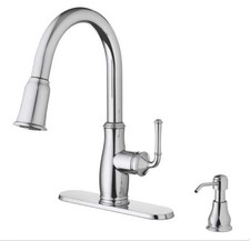 Glacier Bay single handle pull- down kitchen faucet with soap dispenser