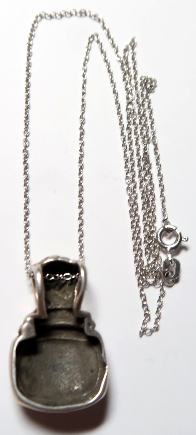 VINTAGE MODERN STERLING SILVER NECKLACE ~ SIGNED - image 2