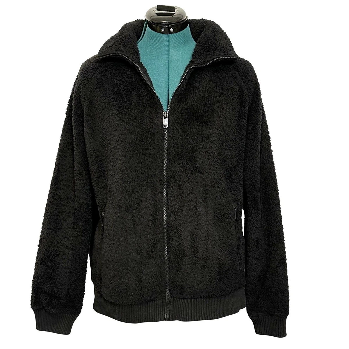 Veste De Sport Athleta Femme Taille M – Noir, Zippée, Capuche Doublée Polaire