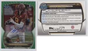 2022 Bowman U Chrome Prospect Green Refractor /99 Xavier Hutchinson #32 Auto