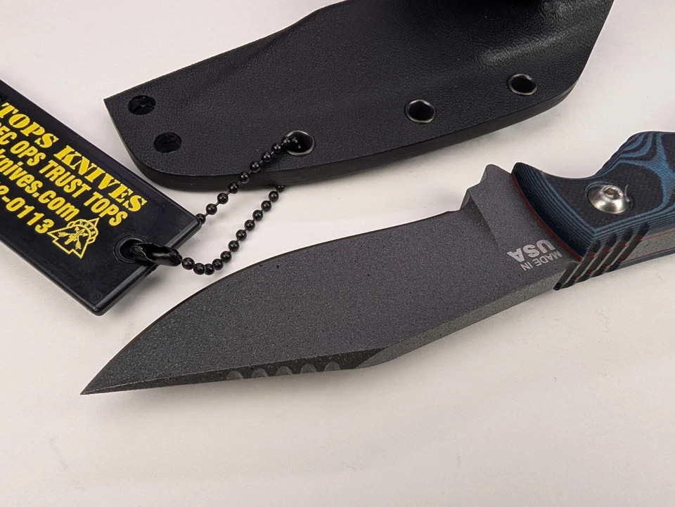 Cuchillos Tops - Cuchillo Delta Unidad 3 - Mangos G10 Negro/Azul + Funda Kydex - EE. UU. Foto 4 de 4