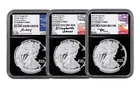 021-W 1-Oz Type 1 American Silver Eagle 3-Pc Proof Set & Mercanti, Jones & Moy
