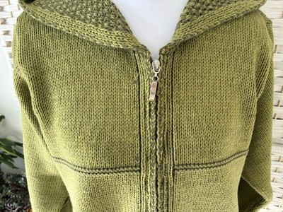 Aran Craft Green  Sweater Jacket Size S Womens 100% Merlino Wool