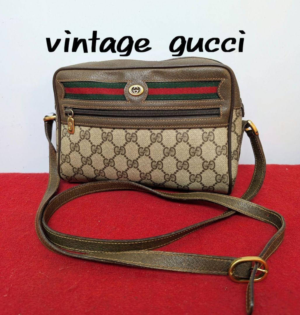 Gucci Sherry Line Shoulder Bag Vintage Discontinued Model Classic Gg Canvas