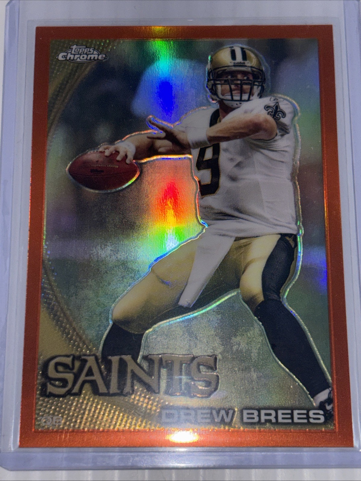 2010 Topps Chrome Drew Brees Orange Refractor New Orleans Saints HOF