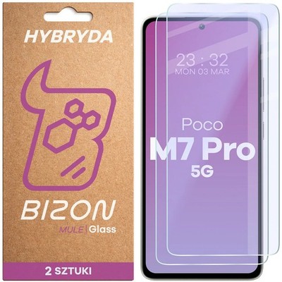 2x Schutzglas für Xiaomi POCO M7 Pro 5G Bizon Displayschutzglas Hybridglas Glas