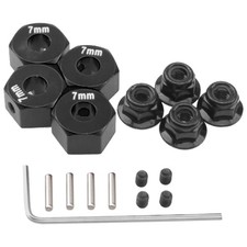Metal 12mm Hex Wheel Hubs 7mm Thick Drive Adapters with Flanged Lock Nuts Com...