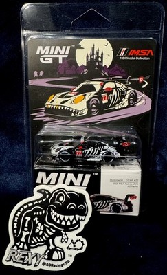  Mini GT Porsche 911 GT3-R AO Racing Skeleton Rexy 2025 Petit Le Mans + Sticker
