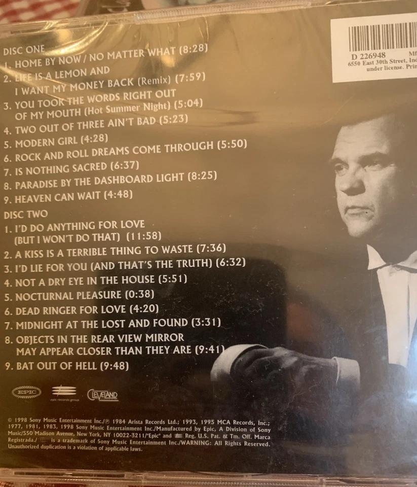 The Very Best of Meatloaf by Meat Loaf (CD, Nov-1998, 2 Discs, Epic) Sealed Foto 2 de 2