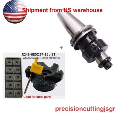 CAT40 handle + R245-080  End mill Cutter Face Milling cutter +10PCS 1130 Insert