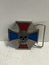 - Belt Buckle Vintage 1979 Skull And Cross