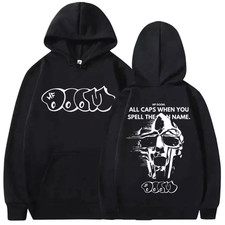 ALL CAPS MF DOOM RAPPER BLACK HOODIE Size S-5XL