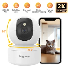 Security Camera System Baby Pet Monitor Smart WiFi Night Vision Wired 2K Cam