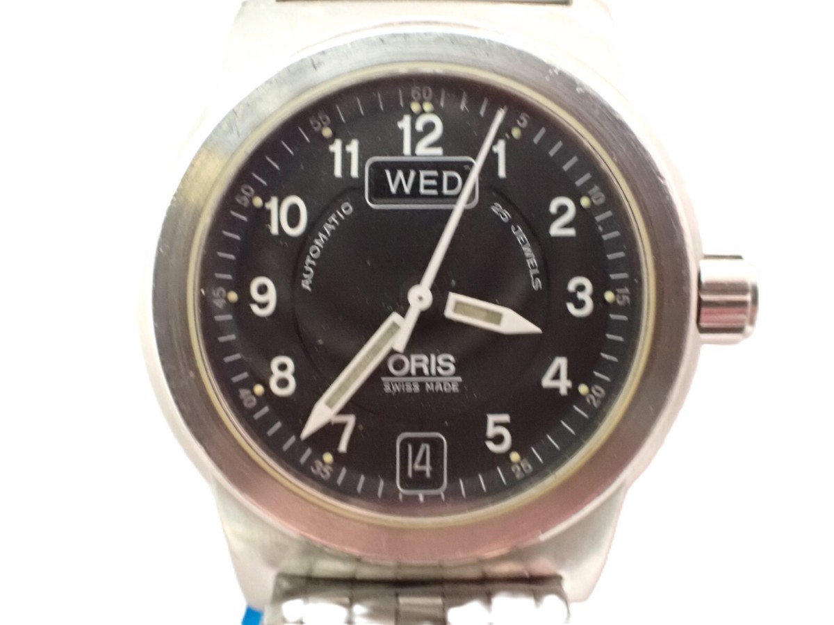 ORIS 7501 Swiss Made All SS Sapphire 25j Automatic Men's