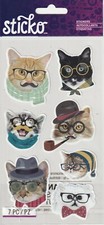 Sticko flat stickers HIPSTER CATS theme 98323 FAST FREE ship