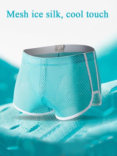 Sexy Men Ice Silk Seamless Boxer Briefs Pouch Underwear Shorts Trunks Underpants - 第 17/23 張圖片
