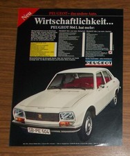 Seltene Werbung PEUGEOT 504 L - das anderen Auto -  Wirtschaftlichkeit 1973