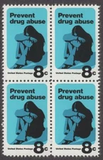 Scott # 1438 - Block Of 4 - Prevent Drug Abuse - MNH - 1971