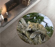 3D Boring Leopard AHO186932 Animal Non Slip Rug Mat Elegant Photo Carpet Romy