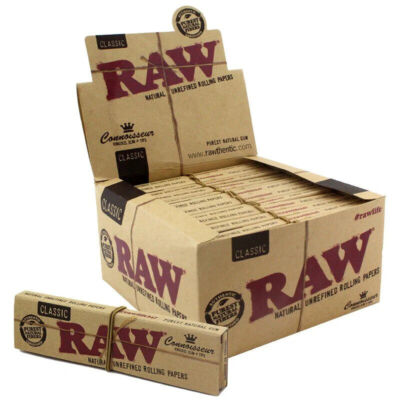 RAW Classic Connoisseur King Size Slim Papers with Roach.