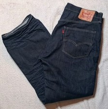 Y2K Mid 2000  s Levis 501 Raw Dark Denim Button Fly 36x30 Made In Mexico