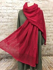 Moonshine F. XXL Ajour Schal Stola Tuch Häkel 210cm x 110cm NEU Strickschal pink