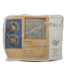 Creative Circle Pretty Kitties 1340 Needlecraft Kit Lace Net Darning NEW Opened 