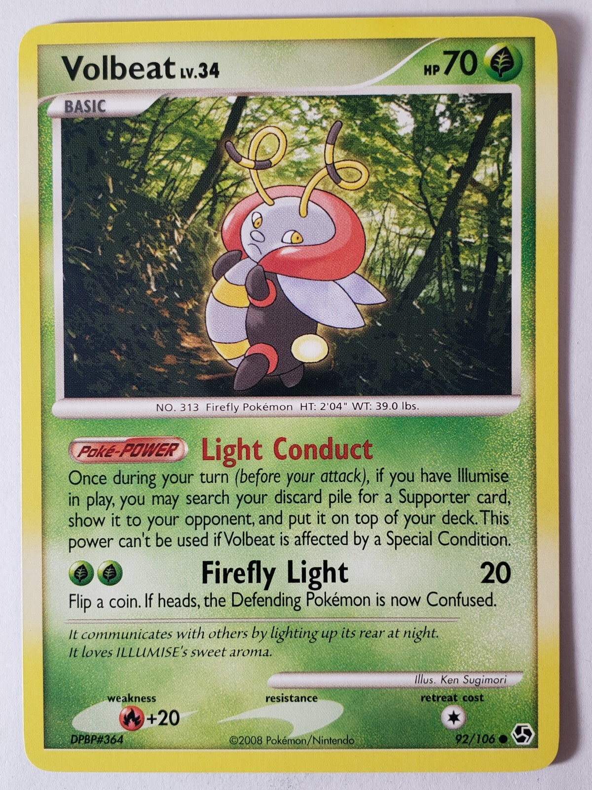 Volbeat 92/106 LP - Great Encounters Pokemon Card - $2 Combined Shipping