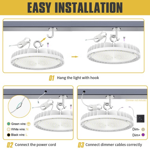 8Pack Garage Warehouse UFO High Bay Light (Eqv.1000W MH/HPS) 240W LED Shop Light - Picture 10 of 11