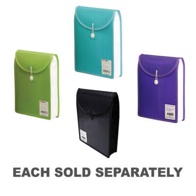 Bantex Top Load File Attache Case A4 Elastic Button Closure Top Loading Design