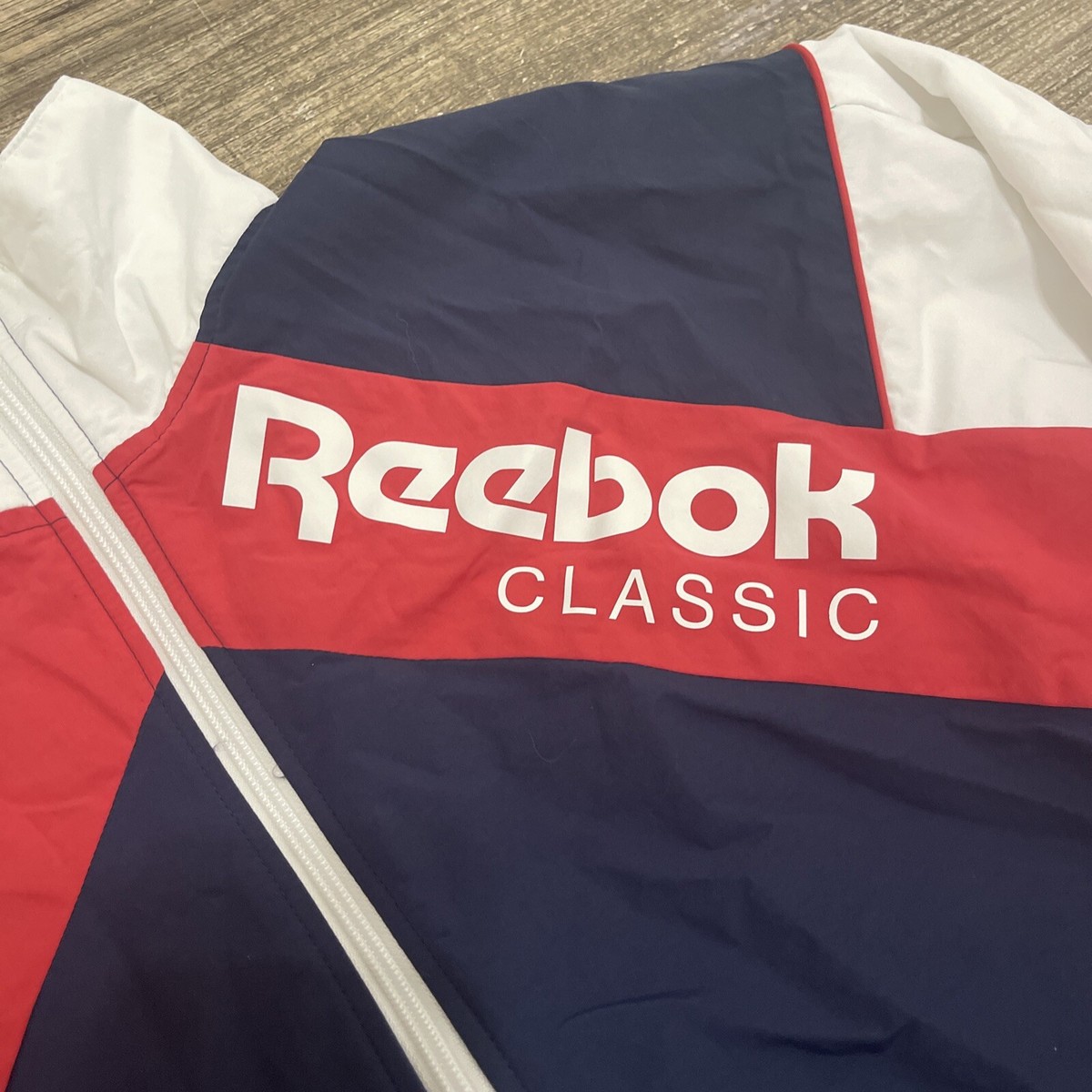 Reebok Classics Track Jacket Red White Blue Windbreaker Women's