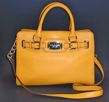 NEW MICHAEL KORS HAMILTON VINTAGE YELLOW LEATHER MD TOTE HAND,SHOULDER BAG PURSE